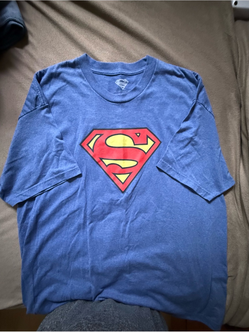 DC Comics Blue V-Neck Tee with Red Super Man Logo 
Size 3X